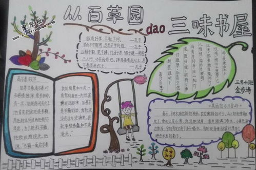 从百草园到三味书屋手抄报版面设计图