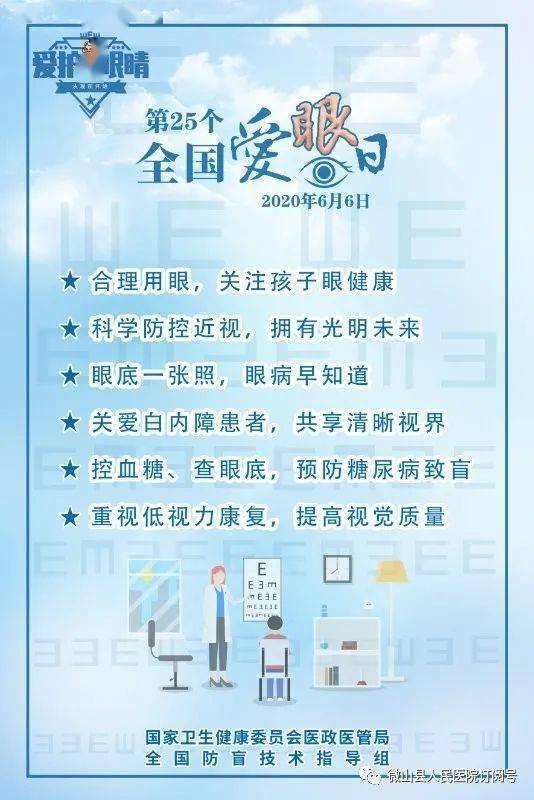 6月6日,第25个全国爱眼日微山县人民医院爱眼义诊宣教活动预告
