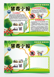 健康宣传禁毒小报psd小报word模板下载宣传