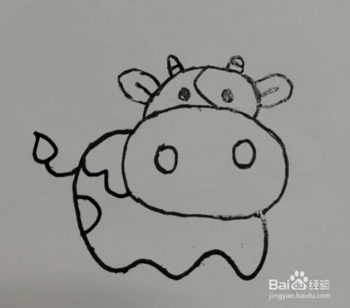 小奶牛儿童简笔画该怎么画