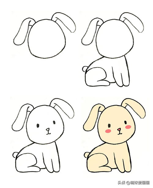 小兔子简笔画教程,跟着画3秒学会