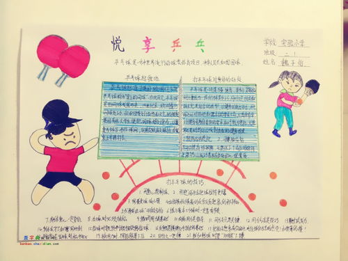 二年级乐享乒乓手抄报设计二年级乐享乒乓手抄报图片查字典板报网