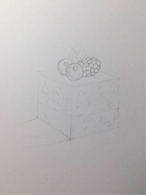 这个作品适合初学者练习体积塑造,方块蛋糕,彩铅手绘教程