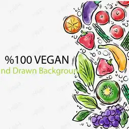 彩绘纯素食主义水果和蔬菜矢量素材图片免费下载高清psd千库网图片编号9624623