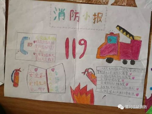 七里小学消防手抄报评选活动