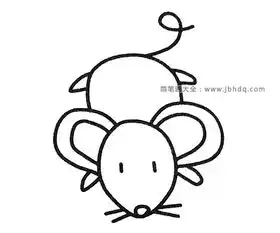 一组可爱的卡通老鼠简笔画