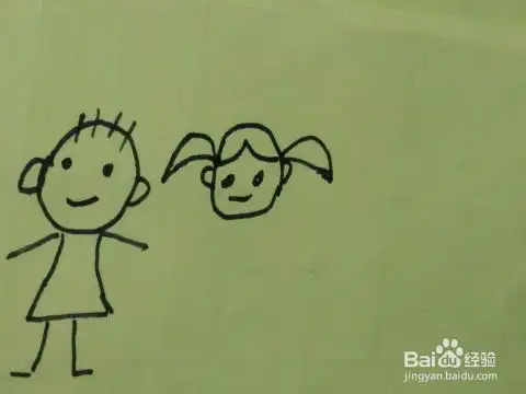 幼儿简笔画男孩和女孩