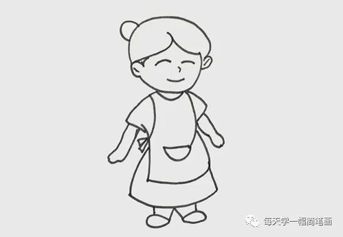 每天学一幅简笔画妈妈简笔画步骤图解教程