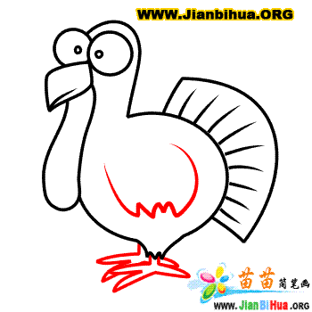 如何画火鸡简笔画图片教程