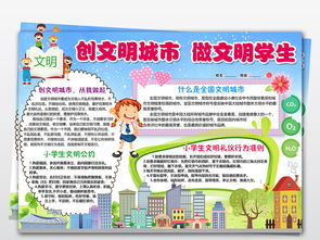 wordps创建全国文明城市小报公民礼仪道德建设电子手抄报图片模板worddoc设计图下载道德与法治手抄报大全编号19017620