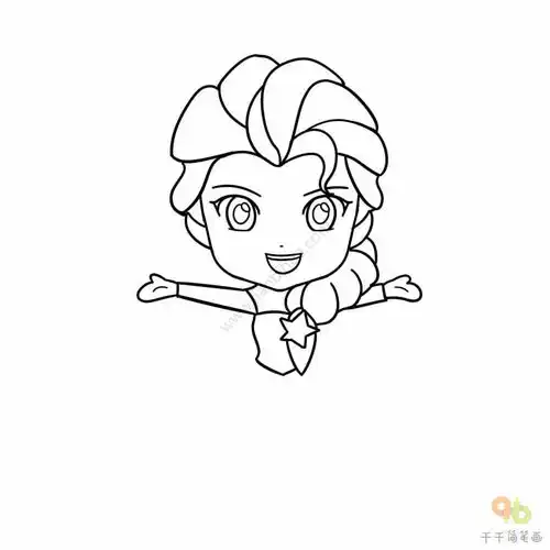 冰雪奇缘艾莎简笔画步骤图