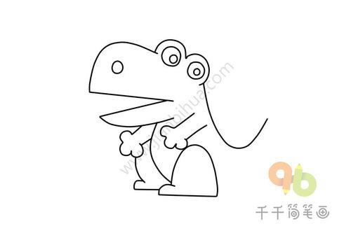 q版似鳄龙简笔画