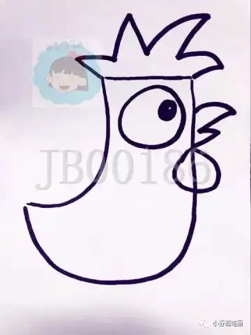 儿童简笔画骄傲的大公鸡,超级简单