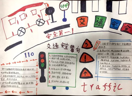 漳州一职校组织学生制作交通安全主题手抄报2018年12.2交通安全主题宣传月系列活动之二