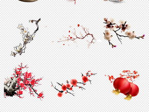 中国风桃花水墨梅花樱花背景png素材图片模板下载41.94mb花卉大全自然