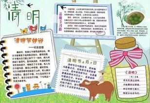 清明节的来历好词好句传统习俗诗词作文手抄...