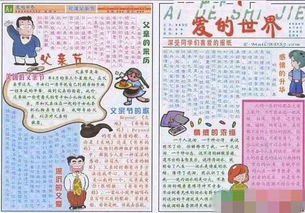 父亲节手抄报在父爱的世界里