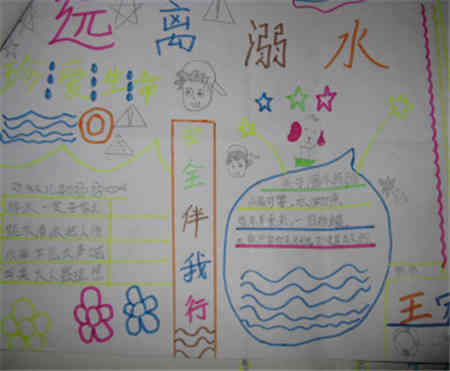 防溺水手抄报我们要珍爱生命,远离溺水
