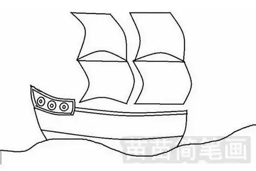 帆船简笔画怎么画