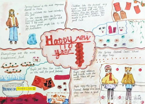 英语版元旦春节新年手抄报