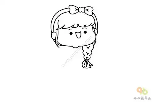 公园长椅上的女孩简笔画步骤图