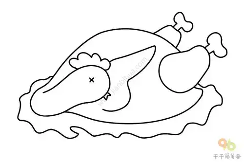 烧鸡简笔画怎么画