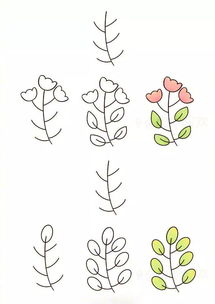 大开眼界以小树杈为基础,教你画各种植物简笔画
