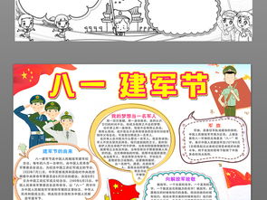 八一建军节小报军队军人手抄报卡通素材图片worddoc模板下载35.04mb建军节手抄报大全节日手抄报