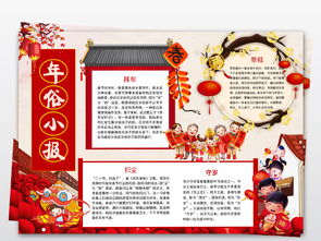 2019春节习俗小报新年民俗年俗手抄报猪年大吉电子小报图片模板worddoc设计图下载元旦手抄报大全编号19167188