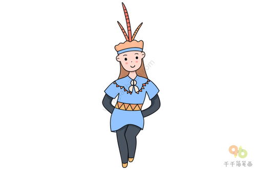 高山族女孩简笔画