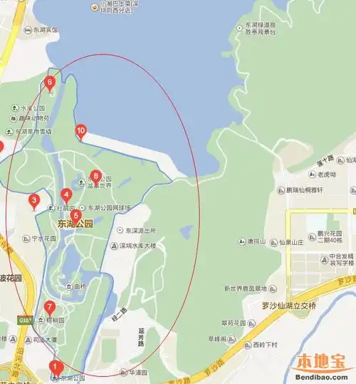 深圳东湖公园交通指南位置交通