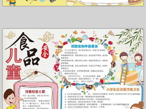 卡通校园小学生食品安全健康电子版小报模板图片worddoc设计图下载卫生教育手抄报大全编号17631966