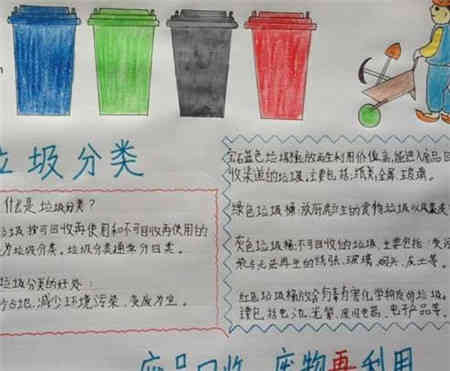 垃圾分类手抄报垃圾分类做得好