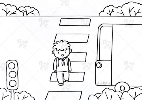 关爱生命,安全出行学画简单的交通安全手抄报,含内容文字