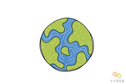 美丽的地球简笔画