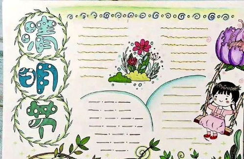清明节习俗诗词谚语手抄报模板范文,快为孩子收藏